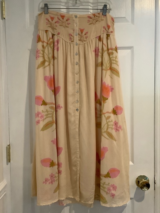Free People Dresses & Skirts - FREE PEOPLE “Easy To Love” 100% Modal Floral Boho Cottagecore Flowy Maxi Skirt M